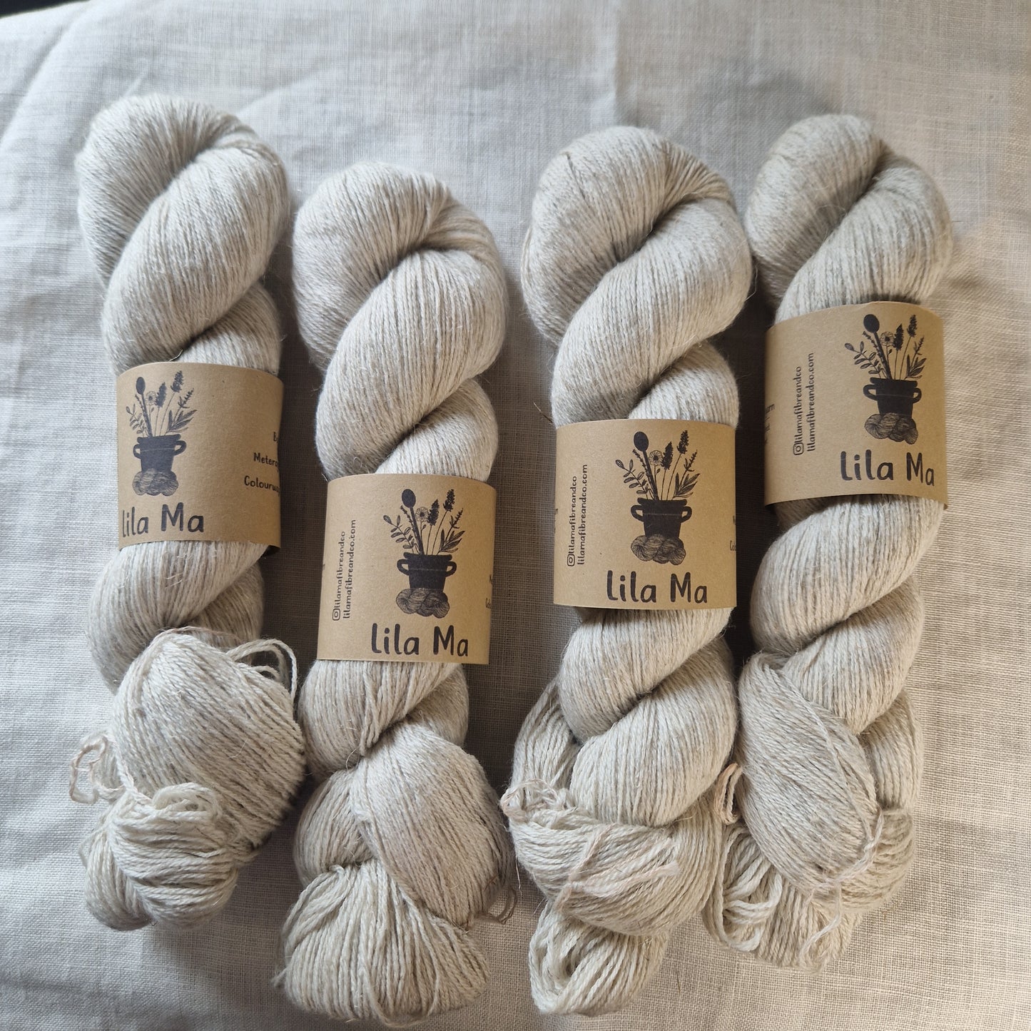 WOOL AND LINEN WASHED UNDYED 4 PLY