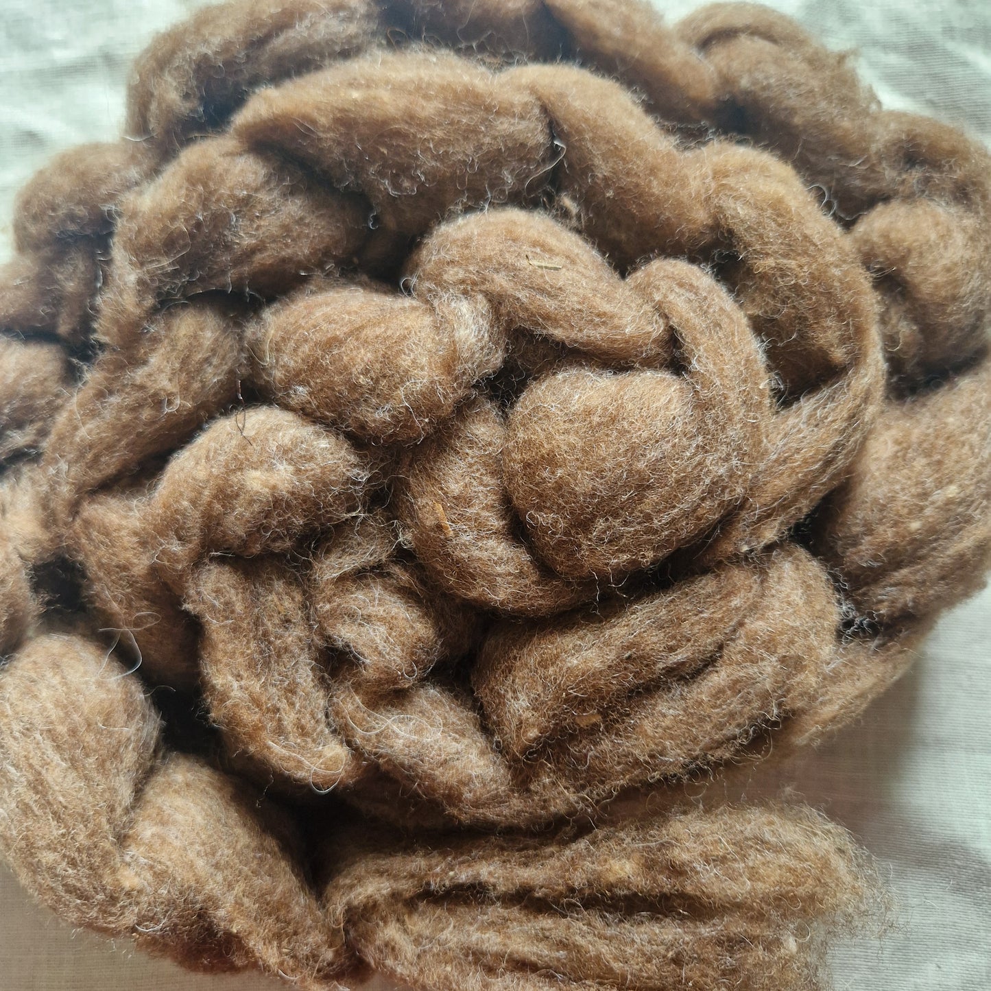 UNSPUN CARDED FIBRE SHETLAND BROWN
