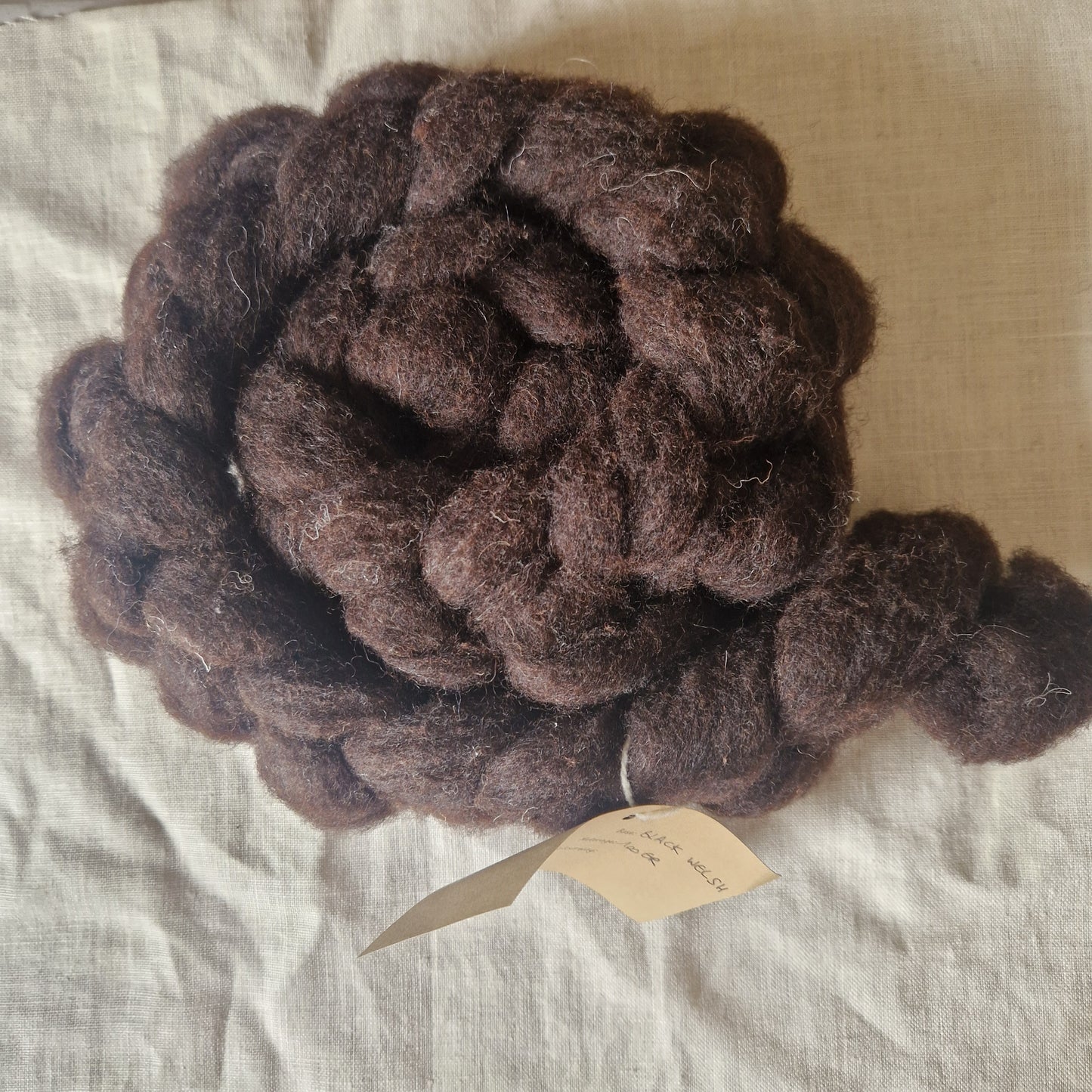 UNSPUN CARDED FIBRE BLACK WELSH